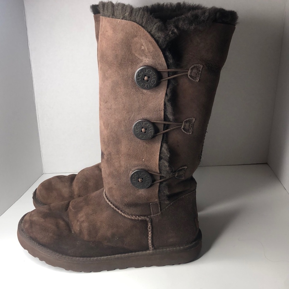 UGG Bailey Suede Button Triplet Boots #99